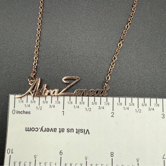 Pharmaceutical Rose Goldtone AstraZeneca Delicate Minimal Necklace - Picture 7 of 9